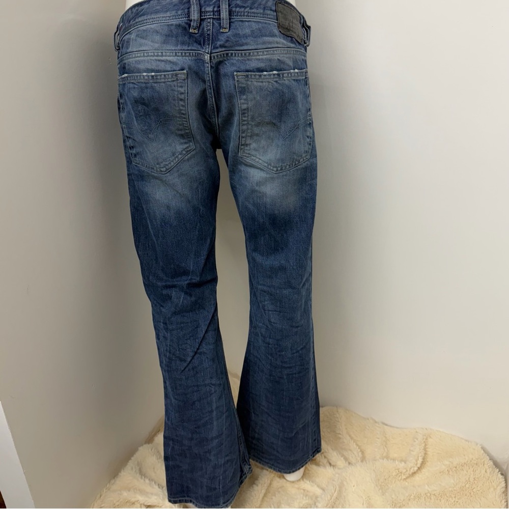Diesel Vint. Zathan Regular Bootcut Medium Wash Distressed Made in Italy Size 33 - Picture 7 of 15